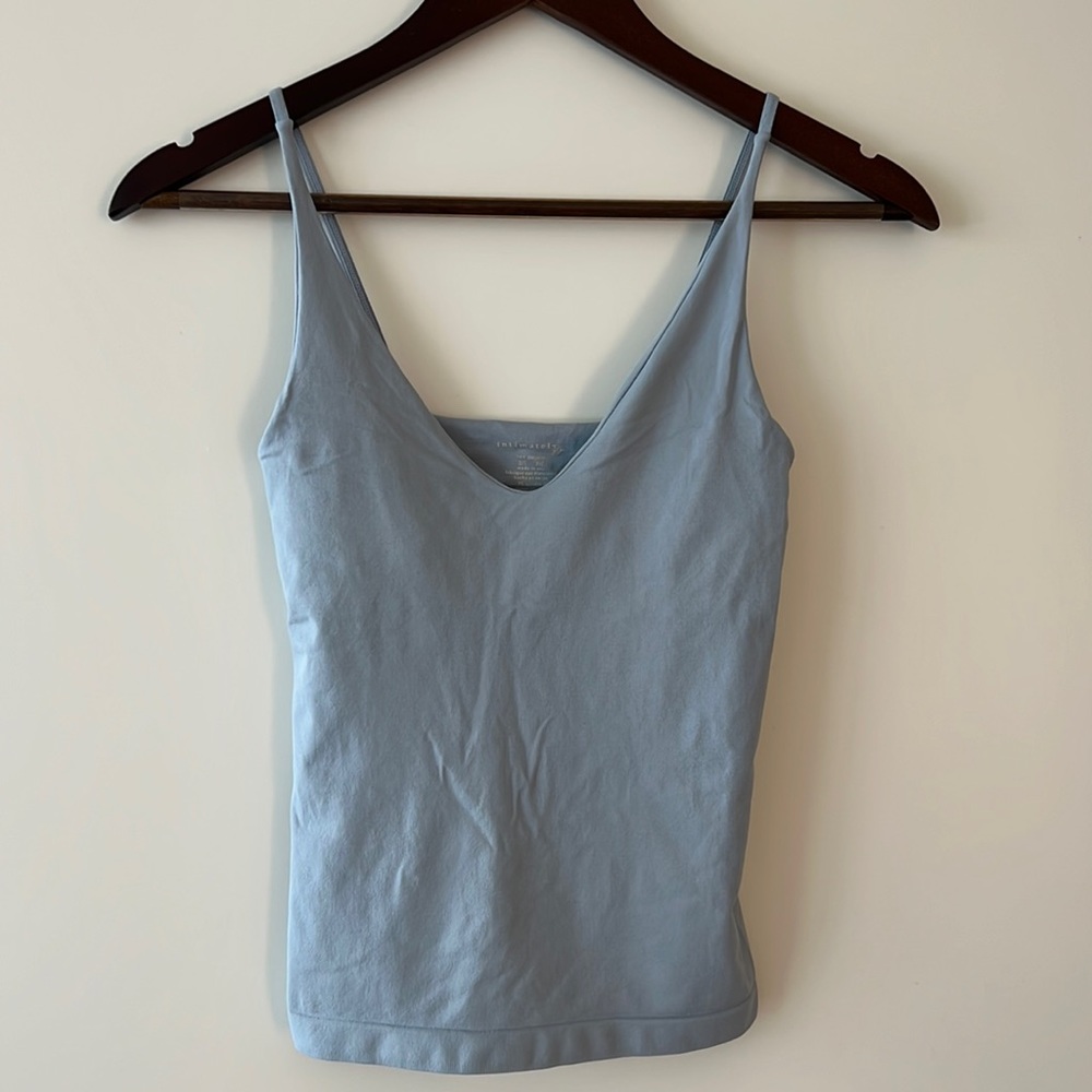 Free People Seamless V-Neck Cami in Icy Blue